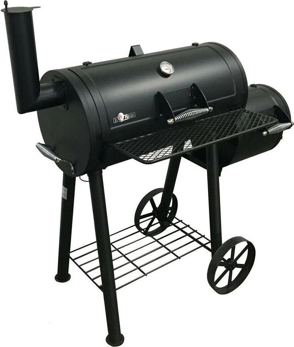Fire Beam Houtskool Barbecue - Grilloppervlak (LxB) 35 X 66 Cm - Smoker - Zwart 9 Fire Beam Houtskool Barbecue - Grilloppervlak (LxB) 35 X 66 Cm - Smoker - Zwart - Afbeelding 9