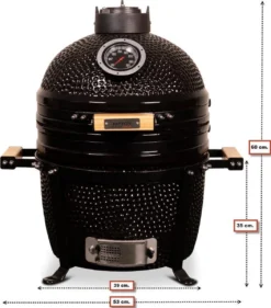 Patton Kamado 15" - Keramisch - Tafel Model - Premium Black - Medium - Zwart -Grillmeesters Goedkope Winkel 1055x1200