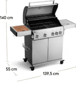 Burnhard Gas BBQ Big FRED Deluxe - 4 Branders - Incl. Keramische Infraroodbrander & Afdekhoes - Deluxe 39 Burnhard Gas BBQ Big FRED Deluxe - 4 Branders - Incl. Keramische Infraroodbrander & Afdekhoes - Deluxe -Grillmeesters Goedkope Winkel 1063x1200 2