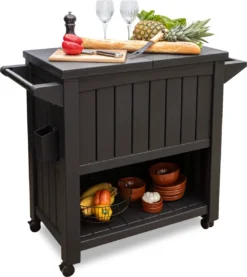 BluMill BBQ Tafel - Inclusief Koelvak 80 Liter - Op Wieltjes - Met Flessenopener - 102 X 46 X 86,5 Cm