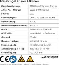 Kansas Gasgrill Barbecue - 4 Pits - RVS -Grillmeesters Goedkope Winkel 1077x1200