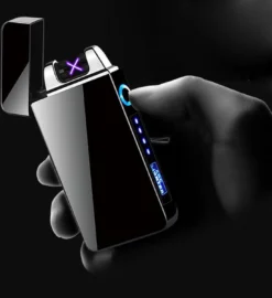 Merkloos Cuberna Elektrische Plasma USB Aansteker Met Batterij Indicator Ice Black - Wind En Storm Bestendig - Geschikt Voor Kaarsen, Vuurwerk, Sigaretten En BBQ -Grillmeesters Goedkope Winkel 1099x1200