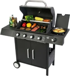 El Fuego San Angelo 4.1 Gasbarbecue - 5 Branders - Zwart -Grillmeesters Goedkope Winkel 1105x1200
