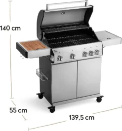 Burnhard Gas BBQ Big FRED Deluxe - 4 Branders - Incl. Keramische Infraroodbrander & Afdekhoes - Deluxe 22 Burnhard Gas BBQ Big FRED Deluxe - 4 Branders - Incl. Keramische Infraroodbrander & Afdekhoes - Deluxe -Grillmeesters Goedkope Winkel 1113x1200