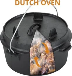 Dutch Mountains Gietijzeren Pannenset 7-delig - Dutch Oven – Braadpan - Grillpan - Hapjespan - Kookset In Houten Transportkist - Deksellifter - Brander -Grillmeesters Goedkope Winkel 1139x1200 4