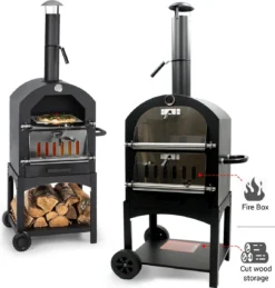 MaxxGarden Pizza Oven Buiten - Houtskool – Incl. Pizzasteen - 45x65x158cm 10 MaxxGarden Pizza Oven Buiten - Houtskool – Incl. Pizzasteen - 45x65x158cm -Grillmeesters Goedkope Winkel 1146x1200