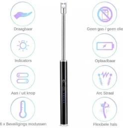 Merkloos BBQ Aansteker Oplaadbaar Met Usb Kabel - Elektrische Keuken Aansteker - Flexibele Aansteker - Zwart -Grillmeesters Goedkope Winkel 1155x1200