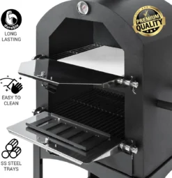 MaxxGarden Pizza Oven Buiten - Houtskool – Incl. Pizzasteen - 45x65x158cm 9 MaxxGarden Pizza Oven Buiten - Houtskool – Incl. Pizzasteen - 45x65x158cm -Grillmeesters Goedkope Winkel 1162x1200