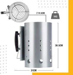 Kolen Starter GROOT - Brikettenstarter Met Veiligheidshandgreep - Snelstarter Voor Barbecue - BBQ Houtskool Starter -Grillmeesters Goedkope Winkel 1165x1200 2