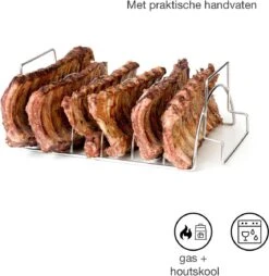 Barbecook Vlees & Ribrek - Spareribs Houder - RVS - Inox Barbecook Vlees & Ribrek - Spareribs Houder - RVS - Inox -Grillmeesters Goedkope Winkel 1169x1200 6