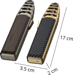 Merkloos Turbo Jetflame Aansteker - Gasbrander - Vuurwerk Torch - Crème Brûlée Brander - BBQ En Sigaren Aansteker - Windproof - Walnoothout Met Grijze Metalen Behuizing -Grillmeesters Goedkope Winkel 1177x1200 2