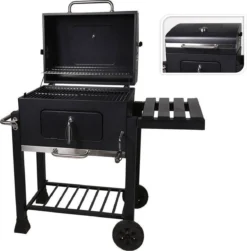 Houtskool BBQ Op Wielen + Tafel | Mat Zwart - X86000060 -Grillmeesters Goedkope Winkel 1180x1200