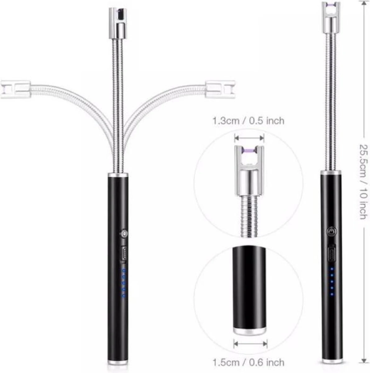 Arc Flexibele Elektrische Plasma Aansteker Voor Keuken, Kaars Of Bbq. Oplaadbaar Via USB 3 Arc Flexibele Elektrische Plasma Aansteker Voor Keuken, Kaars Of Bbq. Oplaadbaar Via USB - Afbeelding 3