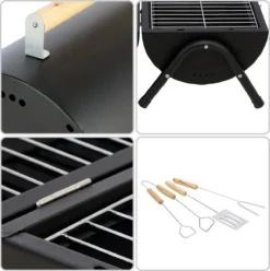 MaxxGarden BBQ - Houtskool Barbecue - Smoker Barbecue - Grilloppervlak (LxB) 38 X 52 Cm - Met Dubbel Grill Vlak - Zwart -Grillmeesters Goedkope Winkel 1196x1200 3