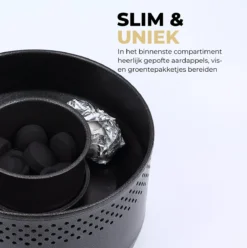 Ozocozy BBQ-ONE Houtskool Tafelbarbecue - Ø30 Cm- Zwart - Incl. Draagtas, Siliconen Bakkwast En RVS-Barbecuetang -Grillmeesters Goedkope Winkel 1197x1200