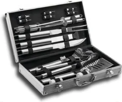 Sens Design BBQ Accesoires - 18 Delig - BBQ Gereedschapset Koffer