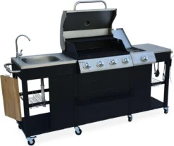 Alice's Garden Gas BBQ D'Artagnan - Zwart - 5 Branders - Buitenkeuken -Grillmeesters Goedkope Winkel 1200x1005