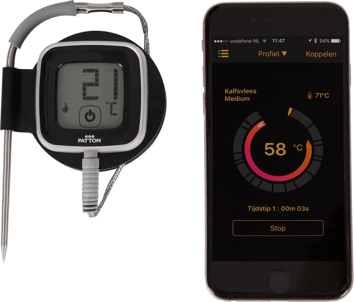 Patton Kamado Houtskool Barbecue - 18" - Grilloppervlak Ø 39 Cm - Met Bluetooth Thermometer - Groen 6 Patton Kamado Houtskool Barbecue - 18" - Grilloppervlak Ø 39 Cm - Met Bluetooth Thermometer - Groen - Afbeelding 6