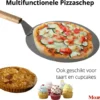 Pizzaschep 30 Cm Voor Oven Of BBQ - Rond - RVS - Met Houten Handvat