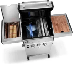 Burnhard Gas BBQ FRED JR. Deluxe - 2 Branders - Incl. Keramische Infraroodbrander & Afdekhoes - Deluxe -Grillmeesters Goedkope Winkel 1200x1057