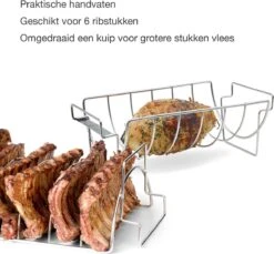 Barbecook Vlees & Ribrek - Spareribs Houder - RVS - Inox Barbecook Vlees & Ribrek - Spareribs Houder - RVS - Inox -Grillmeesters Goedkope Winkel 1200x1114 5