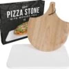 Gadgy Pizzasteen Met Pizzaschep – Cordieriet Voor Knapperige Pizzabodem – Pizzasteen Voor BBQ, Oven Of Kamado - Pizzaspatel - Pizza Set