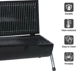 MaxxGarden BBQ - Houtskool Barbecue - Smoker Barbecue - Grilloppervlak (LxB) 38 X 52 Cm - Met Dubbel Grill Vlak - Zwart -Grillmeesters Goedkope Winkel 1200x1132