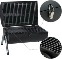 MaxxGarden BBQ - Houtskool Barbecue - Smoker Barbecue - Grilloppervlak (LxB) 38 X 52 Cm - Met Dubbel Grill Vlak - Zwart -Grillmeesters Goedkope Winkel 1200x1148