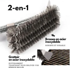 Gohh BBQ Borstel Met Schraper - Schoonmaakborstel - Barbecue Krabber Met Handige Bewaarzak 2 In 1 -Grillmeesters Goedkope Winkel 1200x1156 1