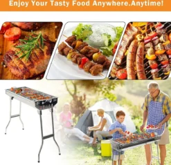Uten - Houtskoolbarbecue - Opvouwbare Barbecue - Houtskoolbarbecues - Draagbare Camping Barbecue - 430 Roestvrij Staal Grill BBQ - 5-10 Persoon Tuin Buitenfeest - Zilver -Grillmeesters Goedkope Winkel 1200x1162 1