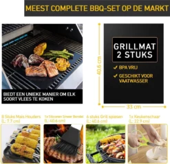 Saveur Royal® 35-delige Barbecue Gereedschapset In Roestvrij Staal - BBQ Grill Set Met Draagtas - Barbecuegerei-sets - Barbecue Accessoires Gereedschap - 35-delig -Grillmeesters Goedkope Winkel 1200x1162 6