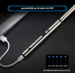 Oplaadbare Lange Dunne Elektrische Aansteker - Duurzame Plasma Aansteker - Inclusief Cadeauverpakking - BBQ – Kaarsen – Zilver -Grillmeesters Goedkope Winkel 1200x1170 2