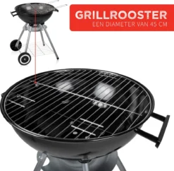 BBQ Collection Houtskoolbarbecue - Kogelbarbecue 45 X 60 Centimeter - Ronde Barbecue - Barbecue Op Wielen - Zwart - Metaal -Grillmeesters Goedkope Winkel 1200x1174 1