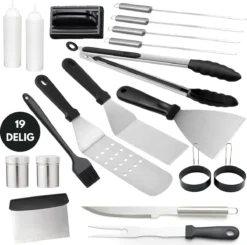 BBQ Gereedschapset - Opbergtas - BBQ Accessoires - BBQ Tang - BBQ Set - BBQ Borstel - BBQ Gereedschap - Roestvrij Staal