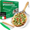 Ecowize Pizzaschep Voor BBQ En Oven - Aluminium Pizzaspatel Vierkant 30cm Met Inklapbaar Handvat - Met Extra Professionele Pizzasnijder