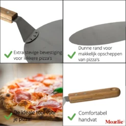 Pizzaschep 30 Cm Voor Oven Of BBQ - Rond - RVS - Met Houten Handvat -Grillmeesters Goedkope Winkel 1200x1198 7