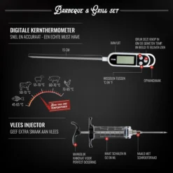 Mountain Jack® 40-Delige Luxe BBQ Grill Accessoires Set In Roestvrij Staal – Barbecue Gereedschap – Tangenset, Vlees Thermometer, Vleestang, Borstel, Spiezen, Vleesmes, Vleesvork -Grillmeesters Goedkope Winkel 1200x1199 6