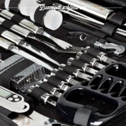 Mountain Jack® 40-Delige Luxe BBQ Grill Accessoires Set In Roestvrij Staal – Barbecue Gereedschap – Tangenset, Vlees Thermometer, Vleestang, Borstel, Spiezen, Vleesmes, Vleesvork -Grillmeesters Goedkope Winkel 1200x1199 7