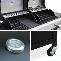 Alice's Garden Houtskool Barbecue - Grilloppervlak (LxB) 41 X 44 Cm - Gas En Houtskool - 3 Branders - Marsac Zwart -Grillmeesters Goedkope Winkel 1200x1200 10