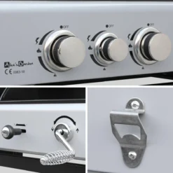 Alice's Garden Houtskool Barbecue - Grilloppervlak (LxB) 41 X 44 Cm - Gas En Houtskool - 3 Branders - Marsac Zwart -Grillmeesters Goedkope Winkel 1200x1200 11