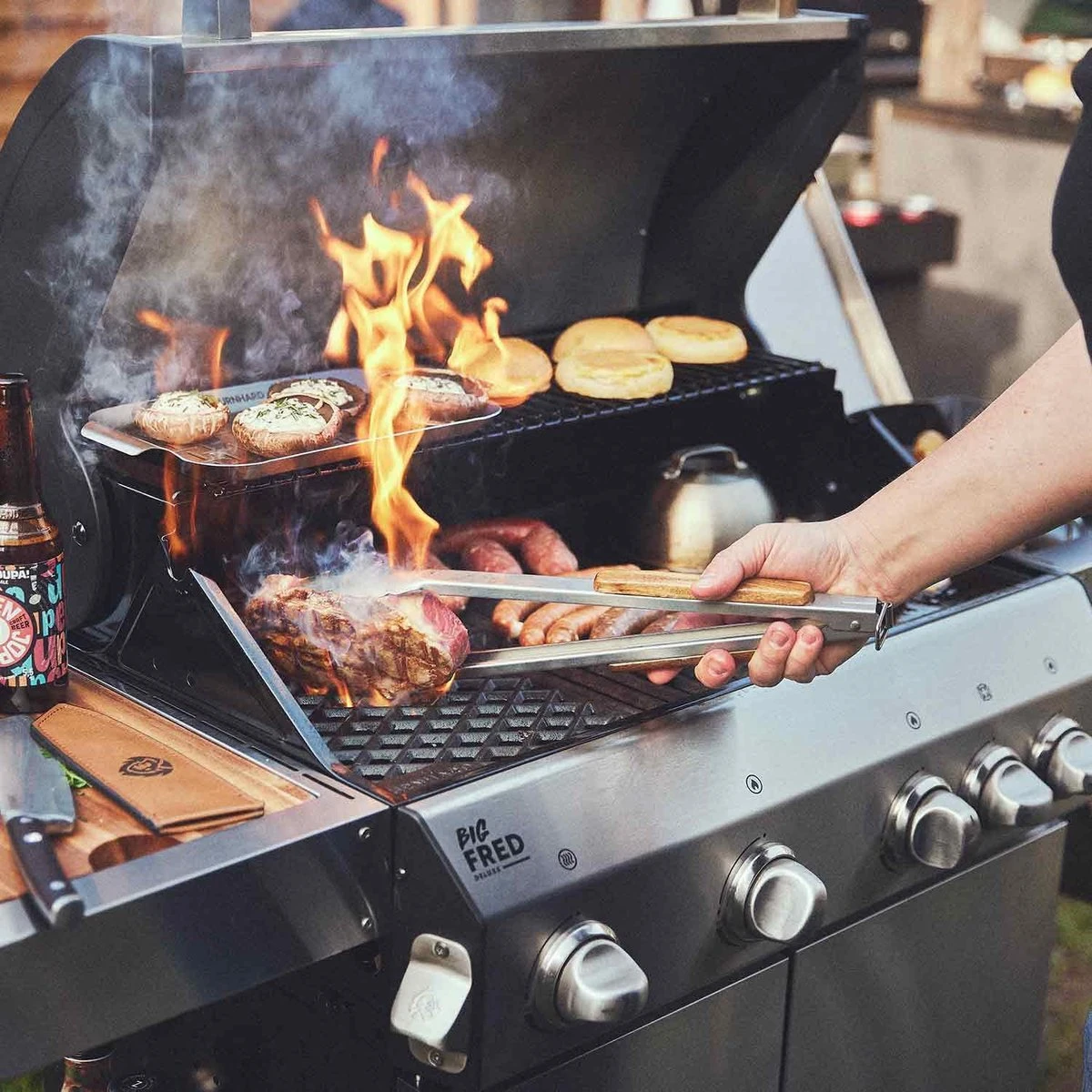 Burnhard Gas BBQ Big FRED Deluxe - 4 Branders - Incl. Keramische Infraroodbrander & Afdekhoes - Deluxe 4 Burnhard Gas BBQ Big FRED Deluxe - 4 Branders - Incl. Keramische Infraroodbrander & Afdekhoes - Deluxe - Afbeelding 4