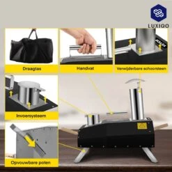 Vevor® Pizza Oven - Professionele Pizza Oven - Buitenkeuken - Pizza Gourmet - Barbecue - RVS - Tot 600°C - Met Draagtas -Grillmeesters Goedkope Winkel 1200x1200 158
