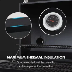 Klarstein Kingsville Double Barbecue - Houtskool- En Gasbarbecue - Smoker BBQ - Inclusief Deksels En Thermometer - Met 2 Roosters - Zwart 17 Klarstein Kingsville Double Barbecue - Houtskool- En Gasbarbecue - Smoker BBQ - Inclusief Deksels En Thermometer - Met 2 Roosters - Zwart -Grillmeesters Goedkope Winkel 1200x1200 261