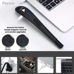 Oplaadbare Lange Elektrische Aansteker - Zwart - Duurzame Plasma Aansteker - Inclusief Cadeauverpakking - BBQ - Kaarsen -Grillmeesters Goedkope Winkel 1200x1200 288