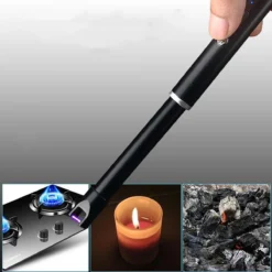 Oplaadbare Lange Dunne Elektrische Aansteker - Duurzame Plasma Aansteker - Inclusief Cadeauverpakking - BBQ – Kaarsen - Zwart -Grillmeesters Goedkope Winkel 1200x1200 290