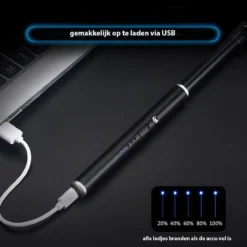 Oplaadbare Lange Dunne Elektrische Aansteker - Duurzame Plasma Aansteker - Inclusief Cadeauverpakking - BBQ – Kaarsen - Zwart -Grillmeesters Goedkope Winkel 1200x1200 291