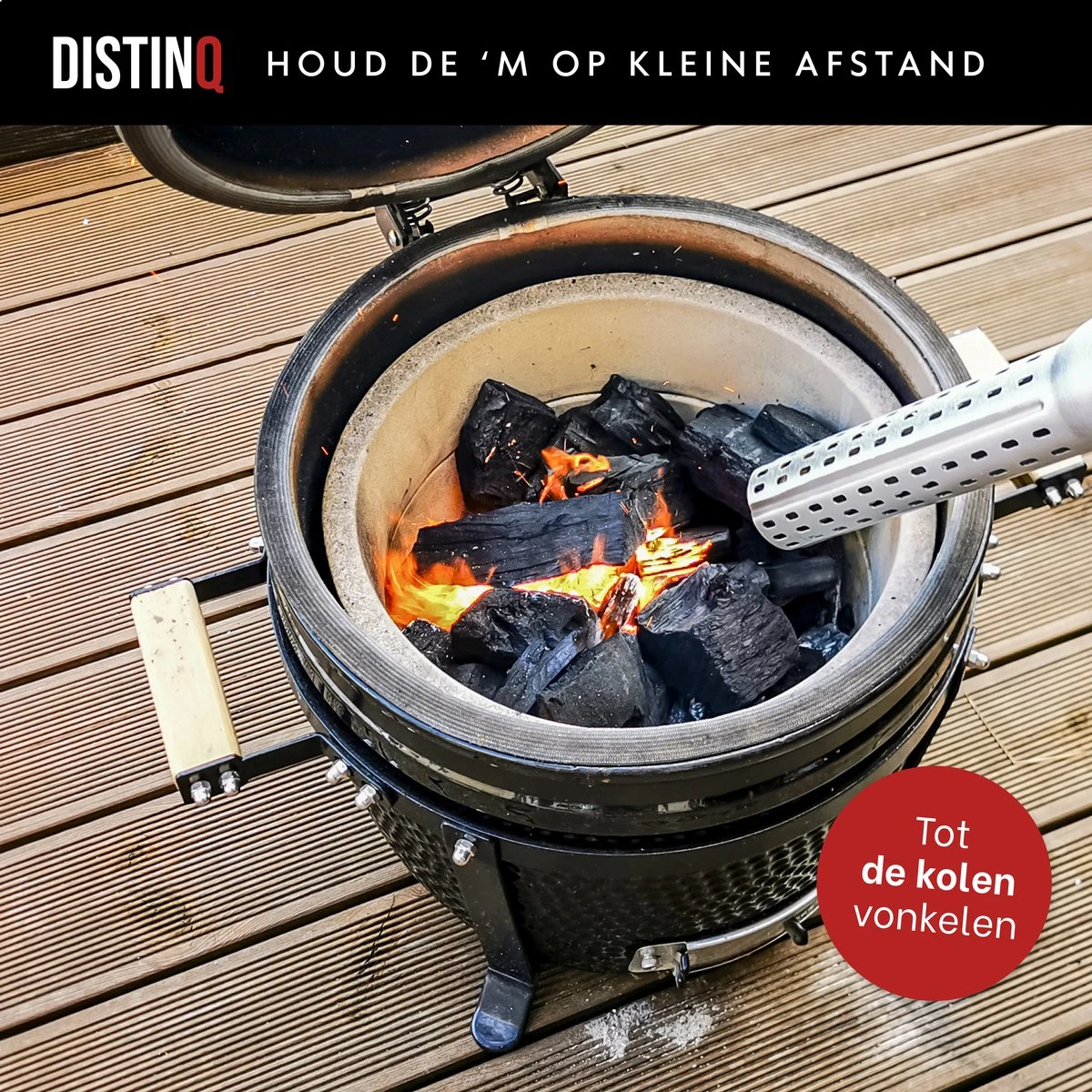 DistinQ BBQ Lighter Aansteker - Elektrische Barbecue Looftlighter Houtskool Starter Voor Barbecue, Grill En Open Haard - 2000 Watt 2 DistinQ BBQ Lighter Aansteker - Elektrische Barbecue Looftlighter Houtskool Starter Voor Barbecue, Grill En Open Haard - 2000 Watt - Afbeelding 2