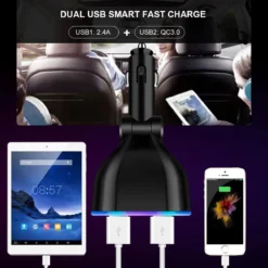 Auto Sigarettenaansteker Splitter - Losse Oplader - USB 2.0 A/USB 3.0 A 2 Poorten - Zwart - Snellader - Splitter - Auto Lader USB -Grillmeesters Goedkope Winkel 1200x1200 325