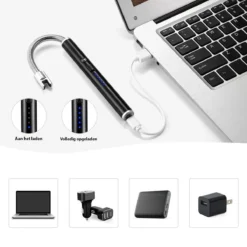 Oplaadbare Lange Elektrische Aansteker Buigbaar - Buigbare Aansteker - Duurzame Plasma Aansteker - Inclusief Cadeauverpakking - BBQ - Kaarsen - Zwart -Grillmeesters Goedkope Winkel 1200x1200 391