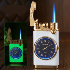 Flametimer Exclusieve Aansteker Met Horloge, 2 Stuks Willekeurig, Winddichte Draagbare Kaars Aansteker Voor Kaars Koken BBQ, Vuurwerk, Zak Zaklamp Aansteker Met Geschenkdoos, Cool Gift -Grillmeesters Goedkope Winkel 1200x1200 440